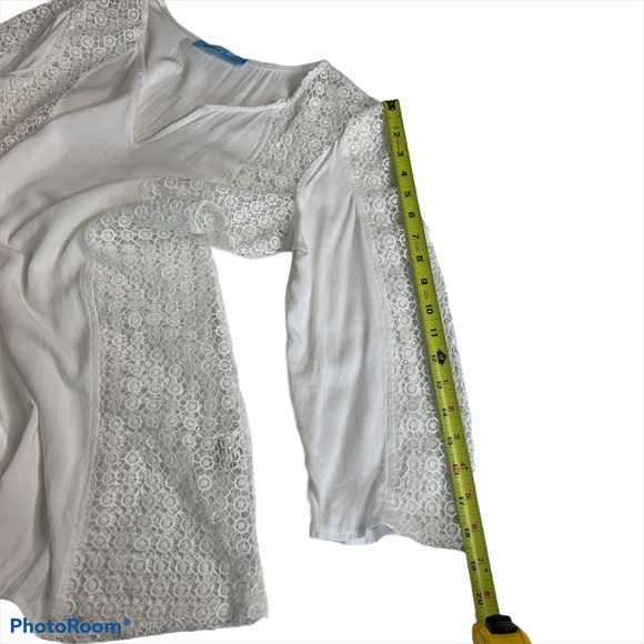 Solitaire Swim‎ Lace Solid Cover Up Top White S - Picture 8 of 10